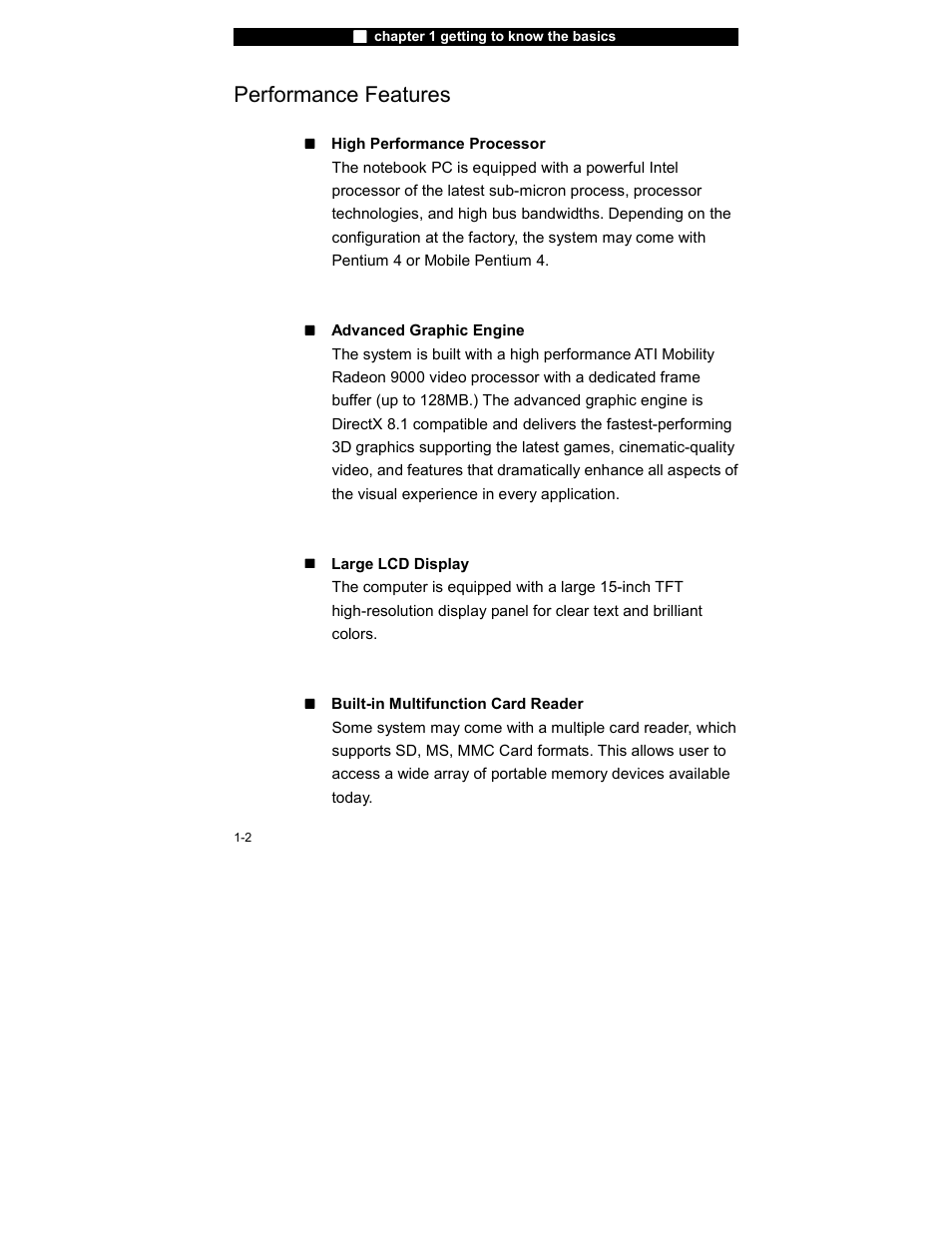 Performance features | Elitegroup 755IN v.1 User Manual | Page 2 / 22