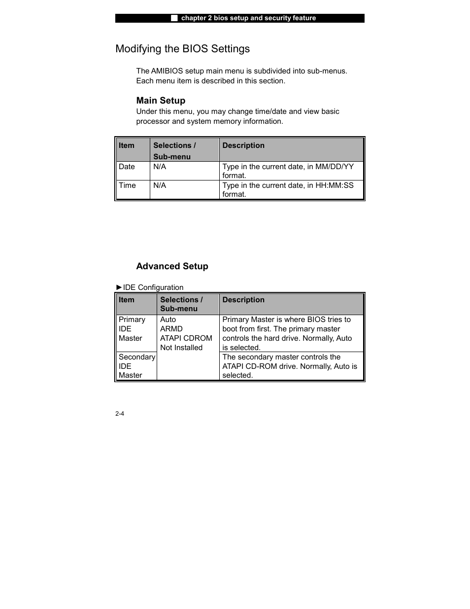 Modifying the bios settings | Elitegroup 755IN v.2 User Manual | Page 4 / 10