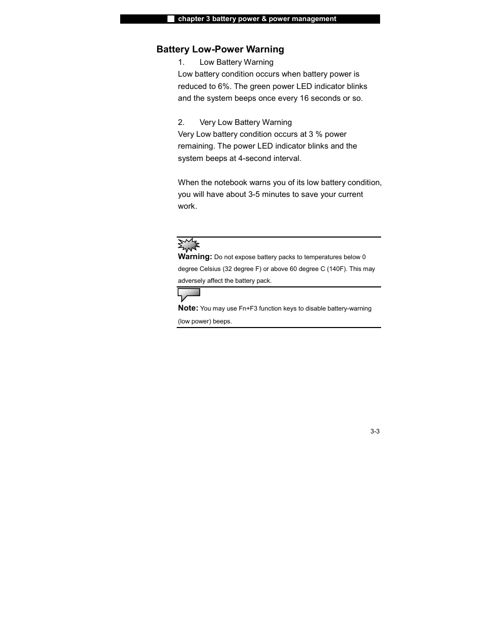 Battery low-power warning | Elitegroup 755IN v.3 User Manual | Page 3 / 14