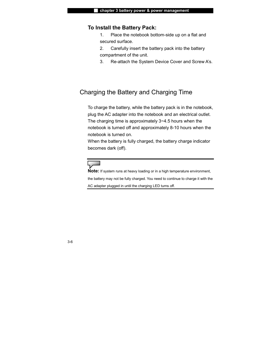 Charging the battery and charging time | Elitegroup 755IN v.3 User Manual | Page 6 / 14
