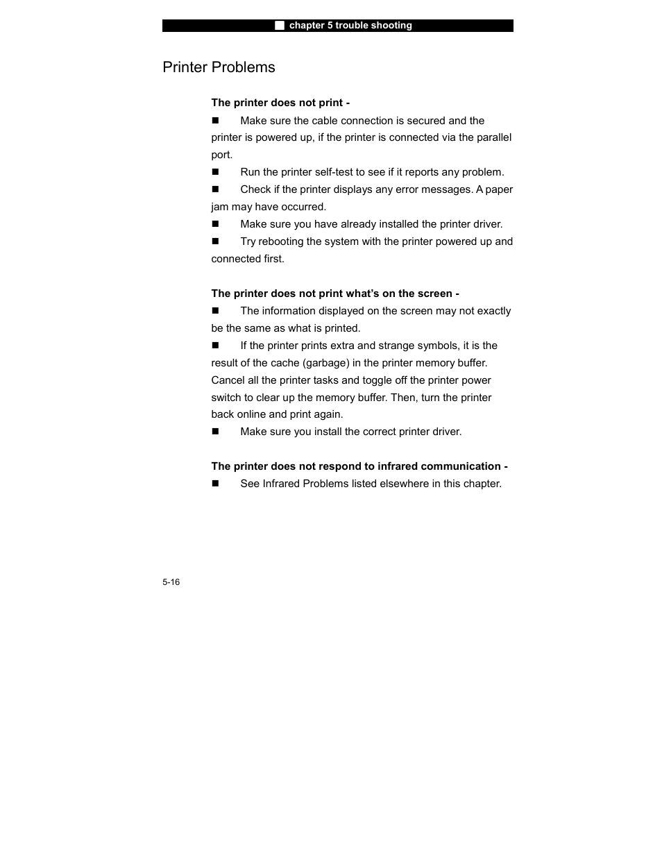 Printer problems | Elitegroup 755IN v.5 User Manual | Page 16 / 17