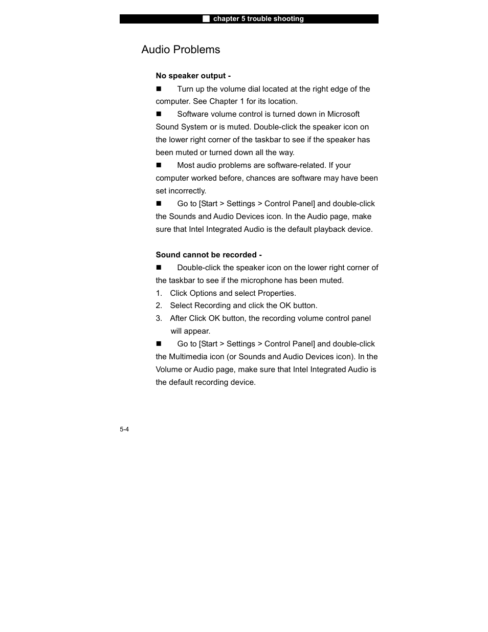 Audio problems | Elitegroup 755IN v.5 User Manual | Page 4 / 17