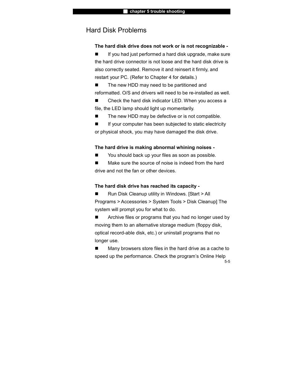 Hard disk problems | Elitegroup 755IN v.5 User Manual | Page 5 / 17