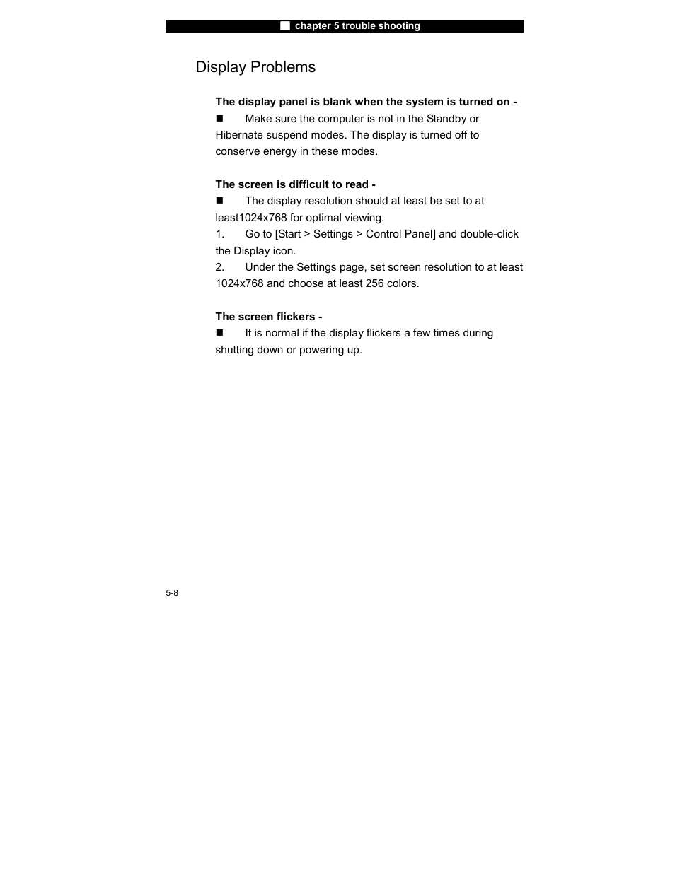 Display problems | Elitegroup 755IN v.5 User Manual | Page 8 / 17