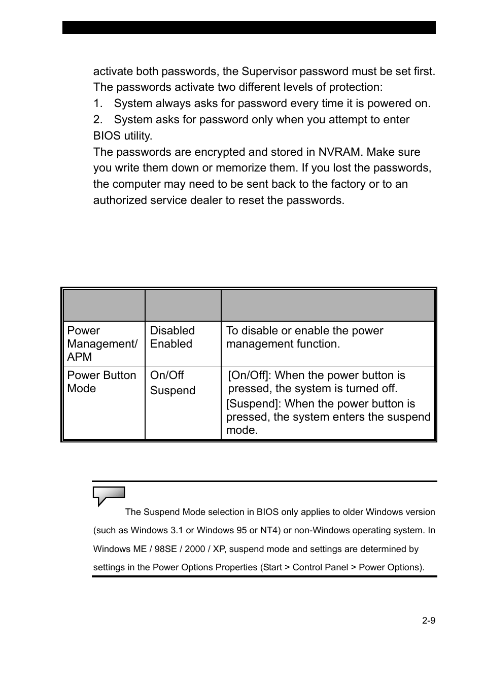 Power setup | Elitegroup 755II1 v.2 User Manual | Page 9 / 10