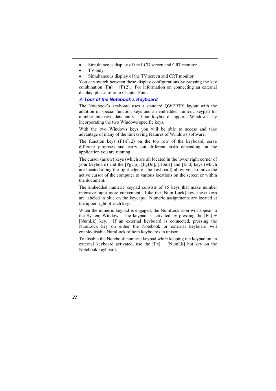 A tour of the notebook’s keyboard | Elitegroup 536 User Manual | Page 30 / 71