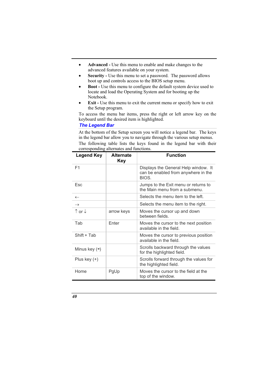 The legend bar | Elitegroup 536 User Manual | Page 48 / 71