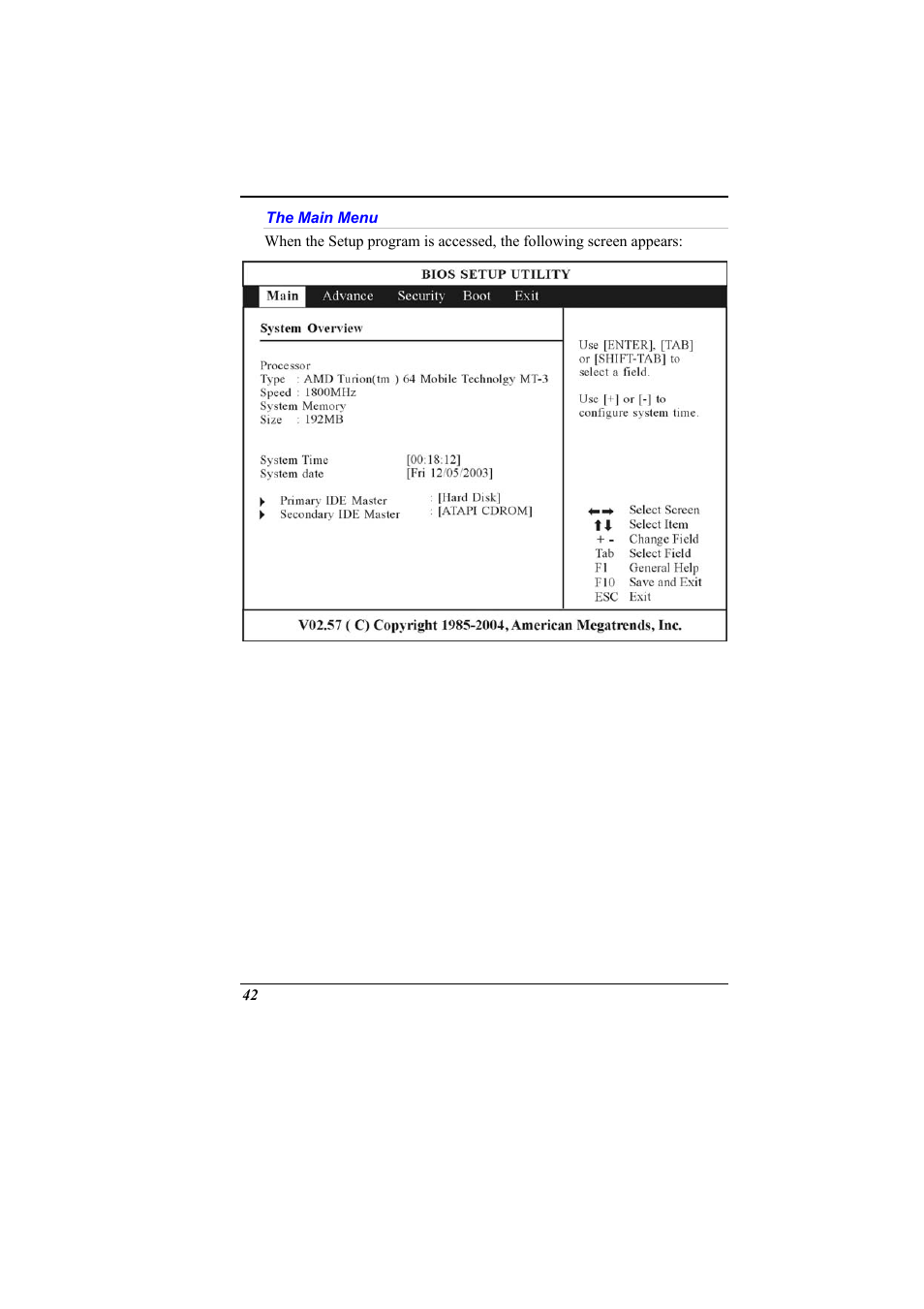 The main menu | Elitegroup 536 User Manual | Page 50 / 71