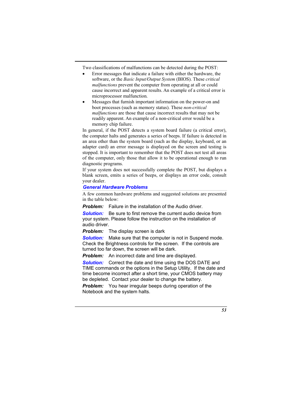 General hardware problems | Elitegroup 536 User Manual | Page 61 / 71