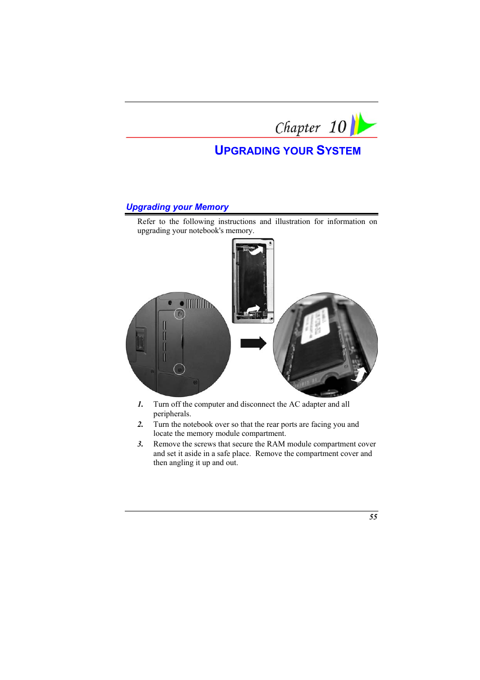 Upgrading your memory, Upgrading your system | Elitegroup 536 User Manual | Page 63 / 71