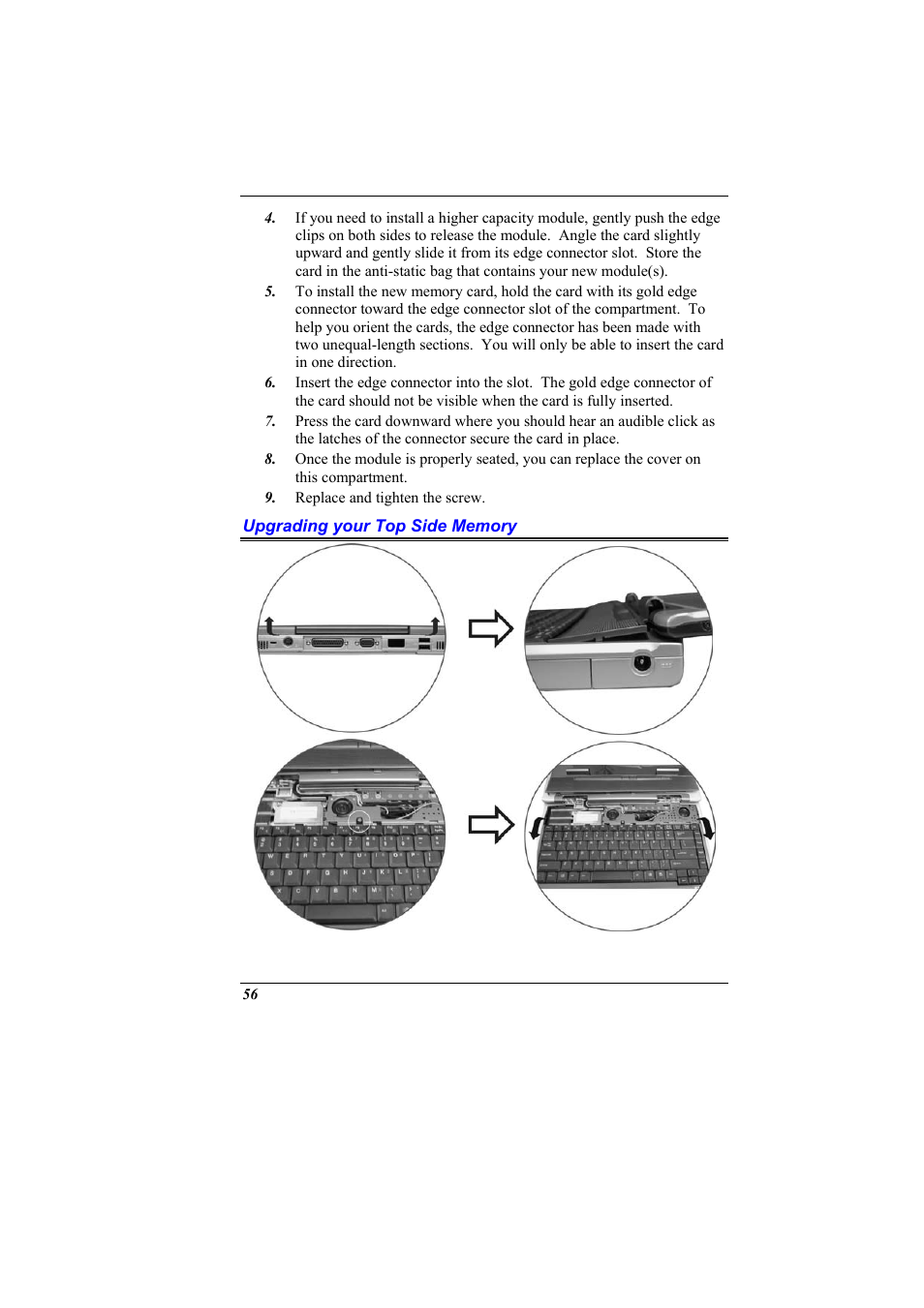 Upgrading your top side memory | Elitegroup 536 User Manual | Page 64 / 71