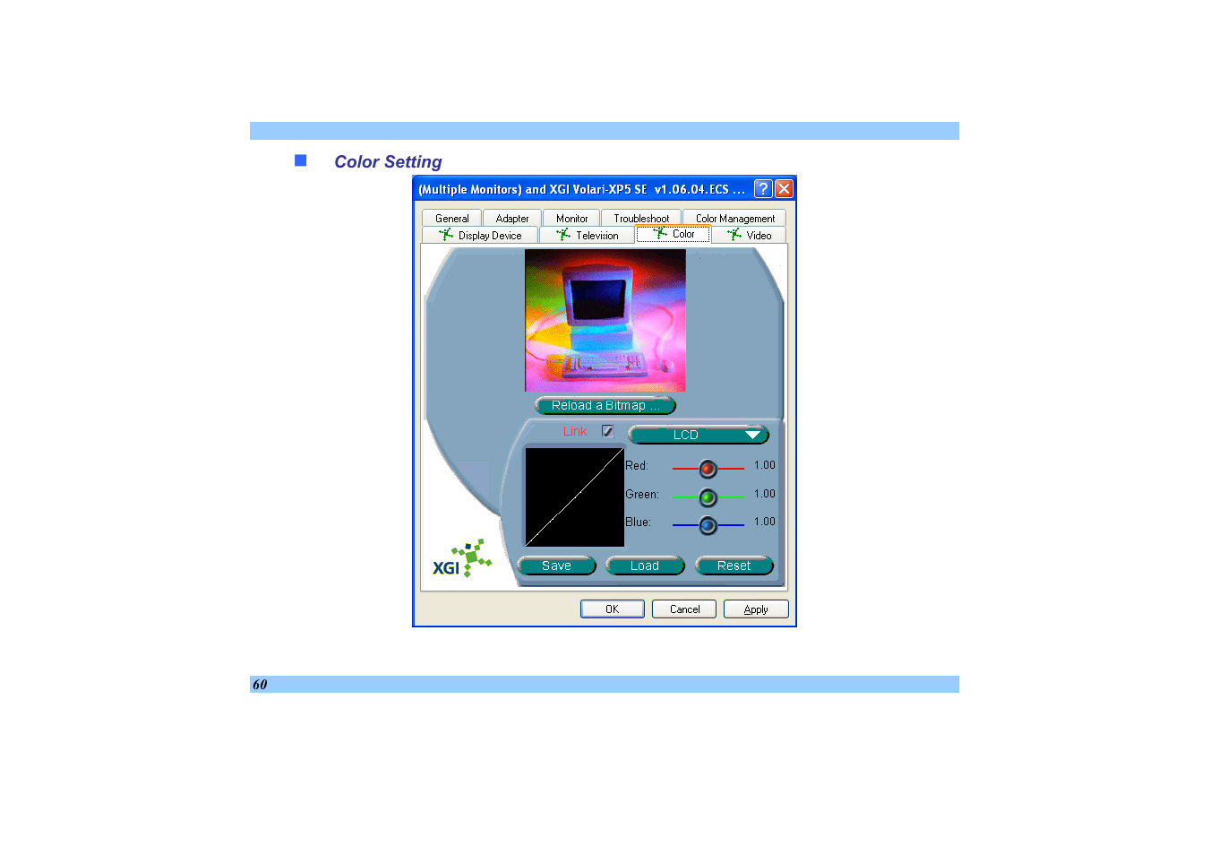 Color setting | Elitegroup 532 User Manual | Page 68 / 83