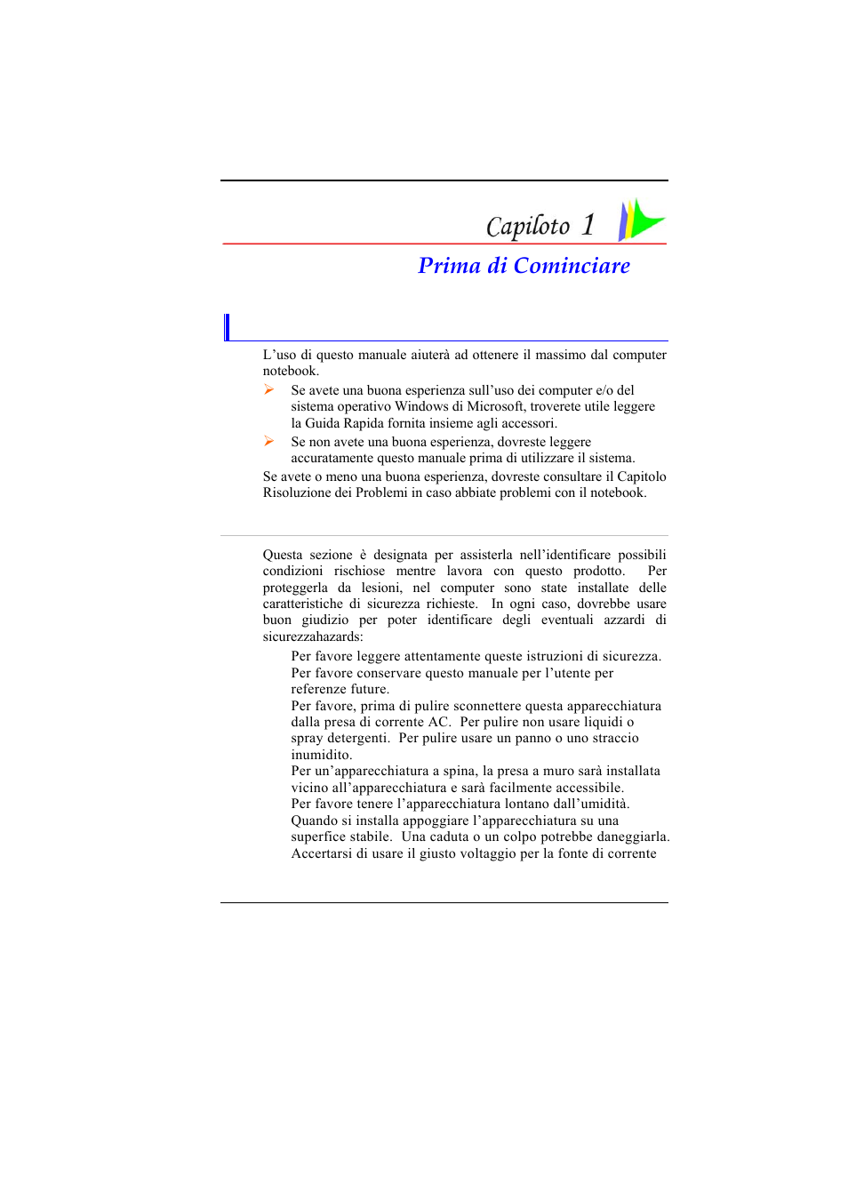 Prima di cominciare | Elitegroup 331 User Manual | Page 9 / 75