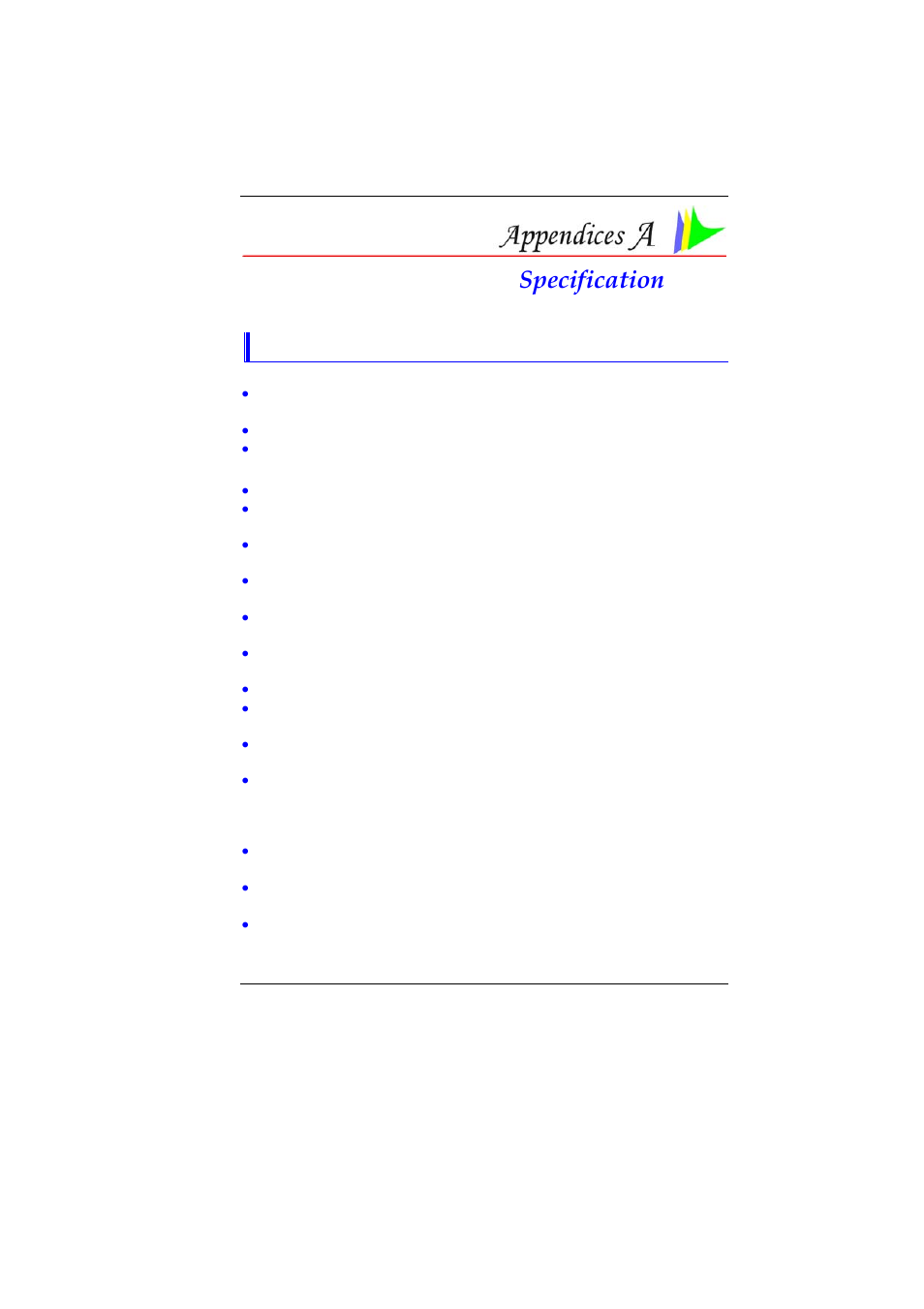 Specification | Elitegroup 330 User Manual | Page 71 / 73