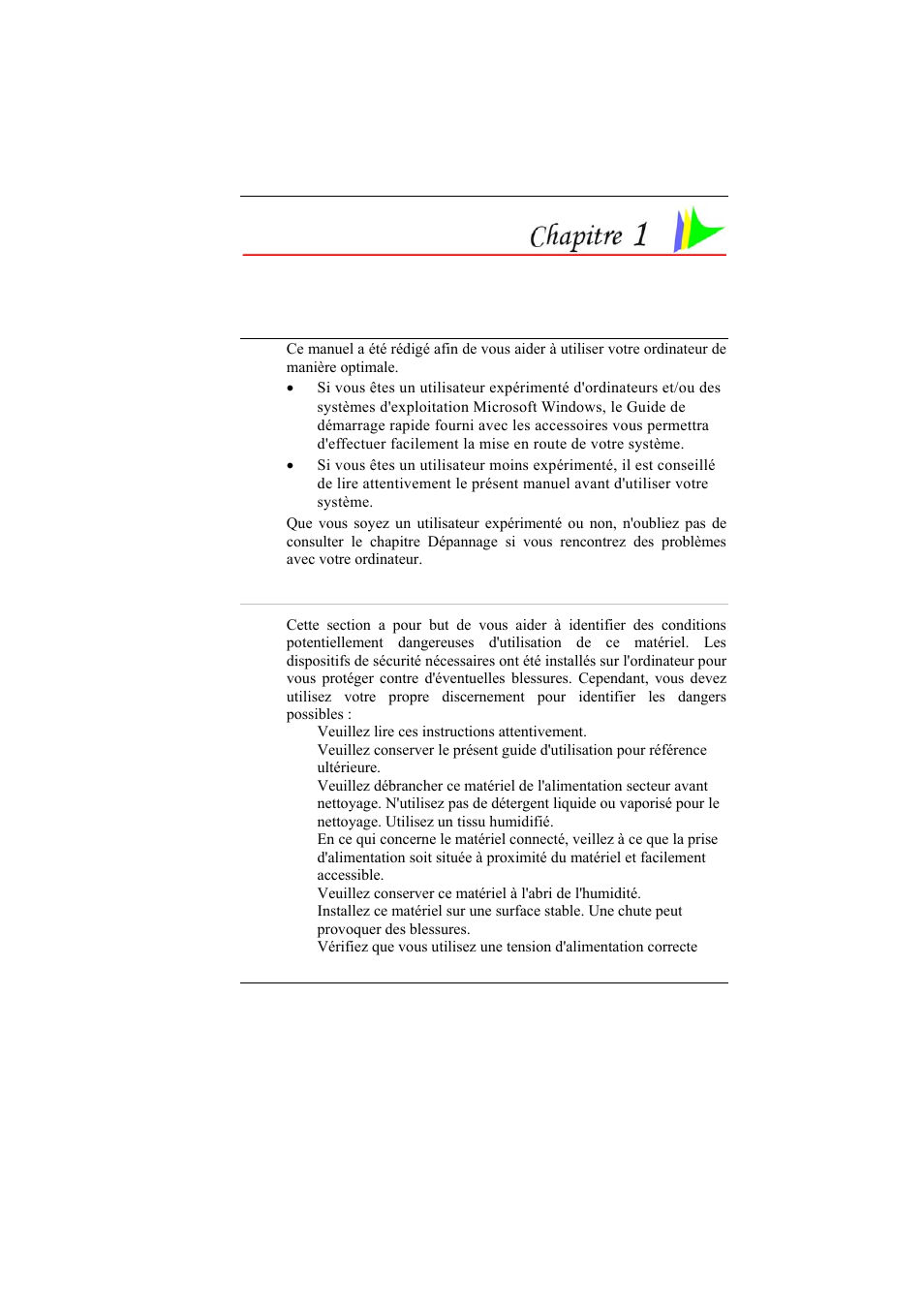 Avant de démarrer | Elitegroup 330 User Manual | Page 9 / 79