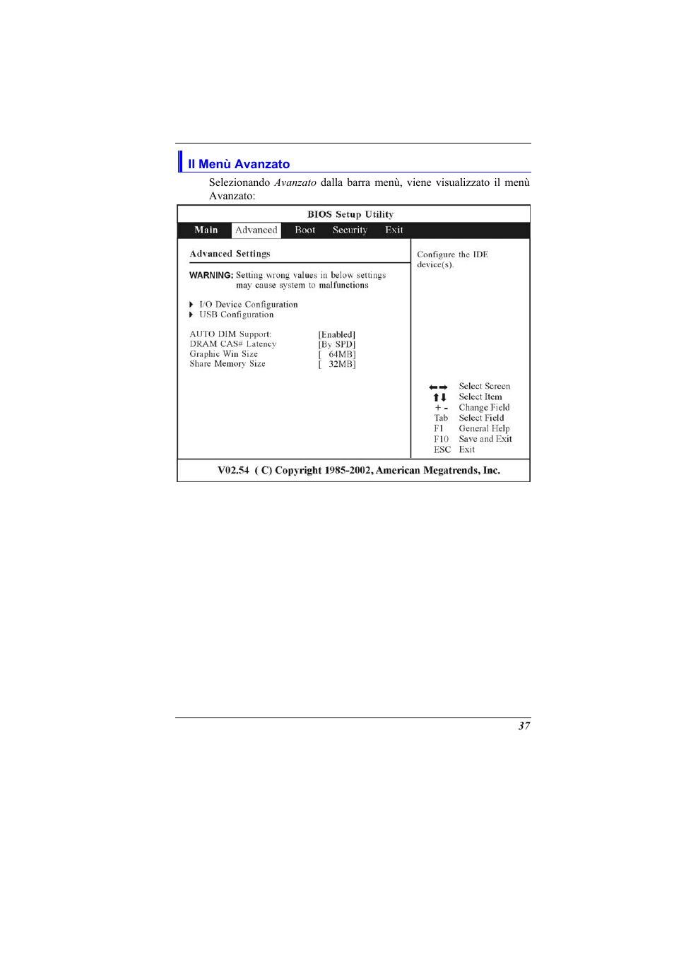 Il menu avanzato, Il menù avanzato | Elitegroup 321 User Manual | Page 45 / 65