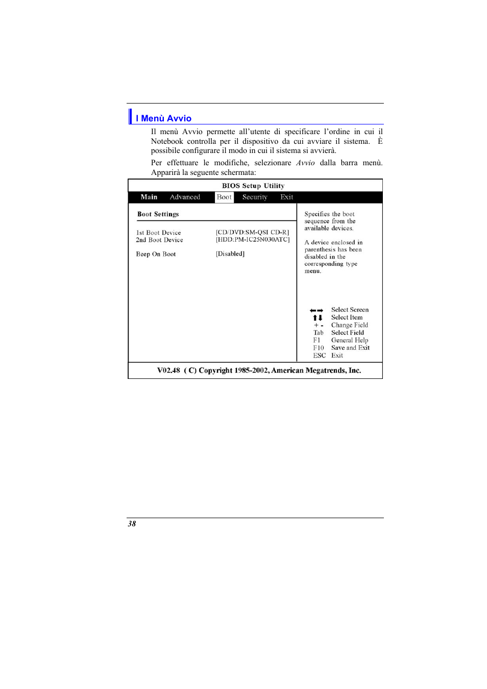 L menu avvio, L menù avvio | Elitegroup 321 User Manual | Page 46 / 65