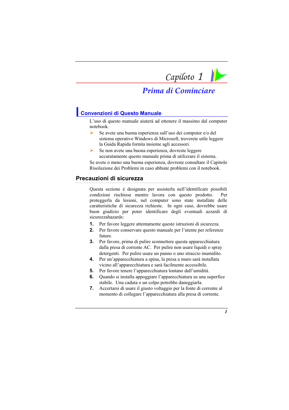 Convenzioni di questo manuale, Prima di cominciare | Elitegroup 321 User Manual | Page 9 / 65