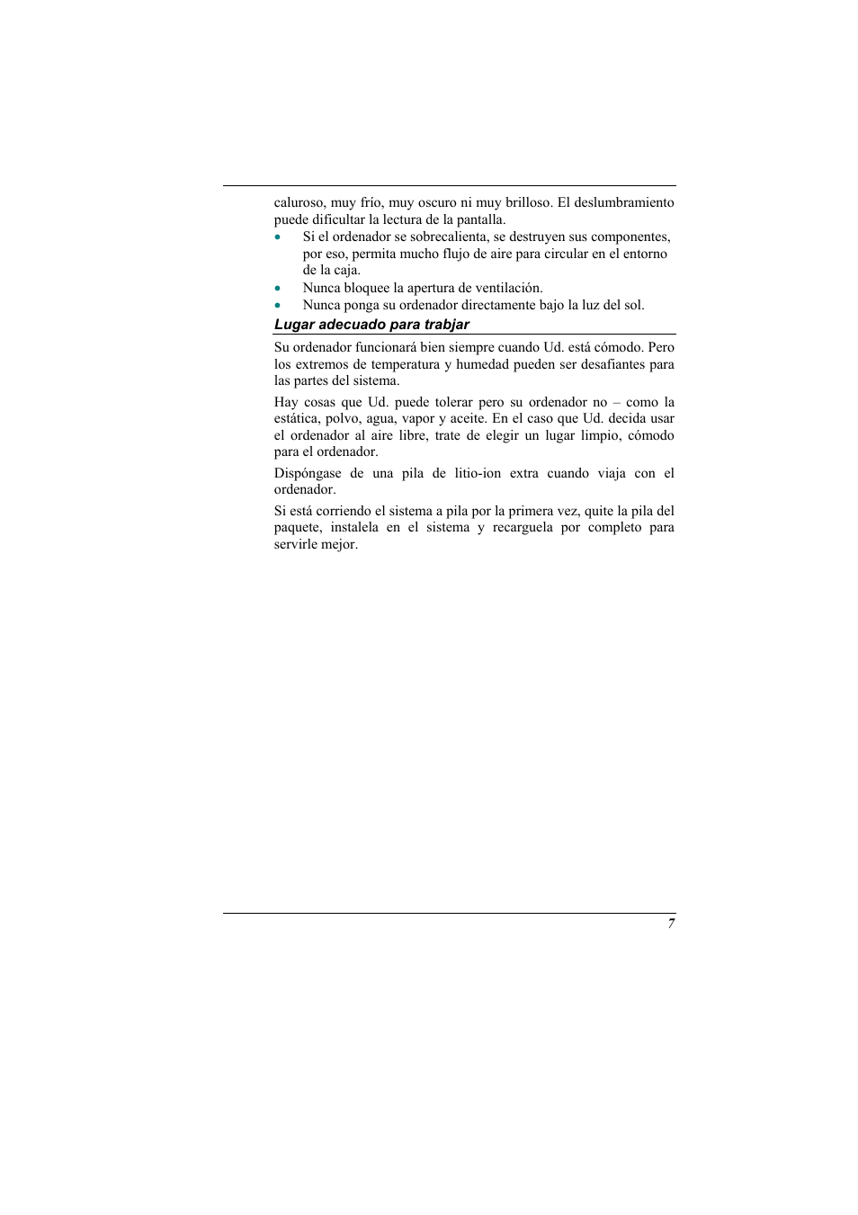 Lugar adecuado para trabjar | Elitegroup 321 User Manual | Page 15 / 67