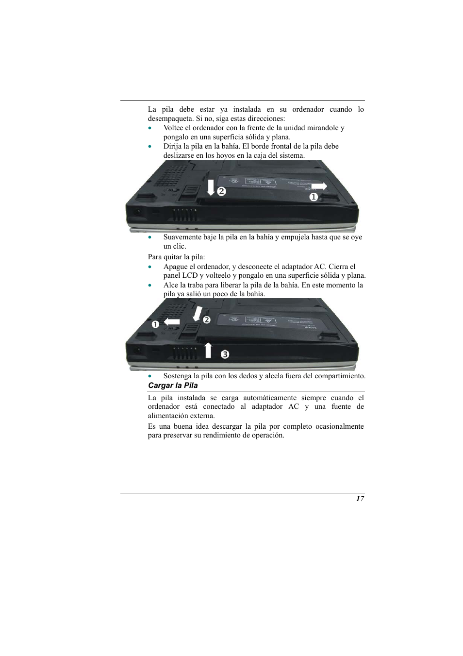 Cargar la pila | Elitegroup 321 User Manual | Page 25 / 67