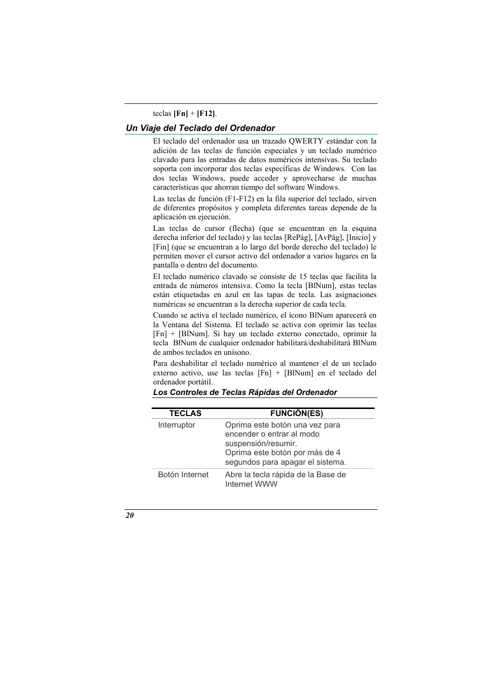 Un viaje del teclado del ordenador, Los controles de teclas rapidas del ordenador | Elitegroup 321 User Manual | Page 28 / 67
