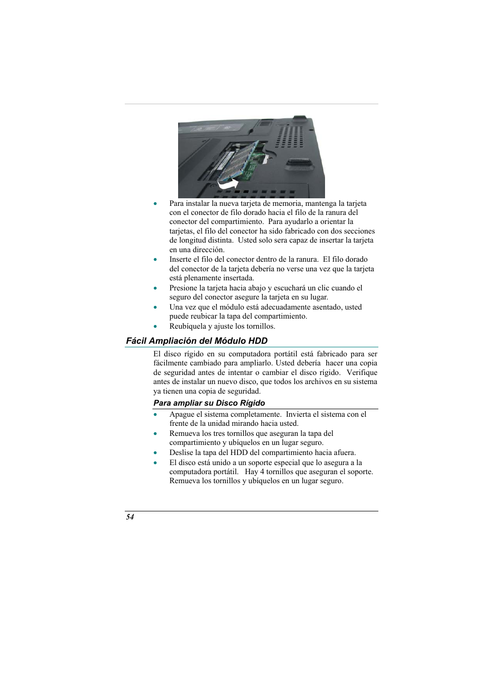 Facil ampliacion del modulo hdd, Para ampliar su disco rigido, Fácil ampliación del módulo hdd | Elitegroup 321 User Manual | Page 62 / 67