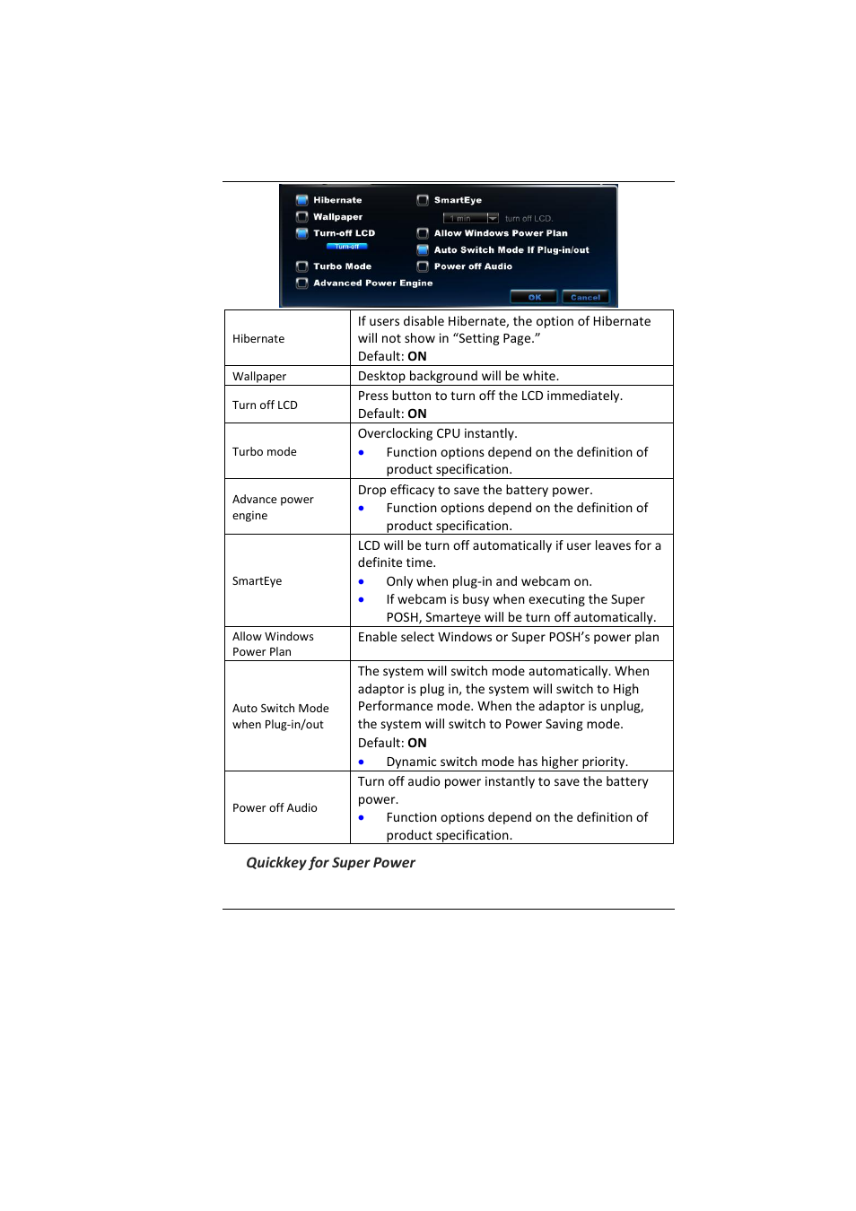 Quickkey for super power | Elitegroup MB45II7 WIN7 User Manual | Page 53 / 70