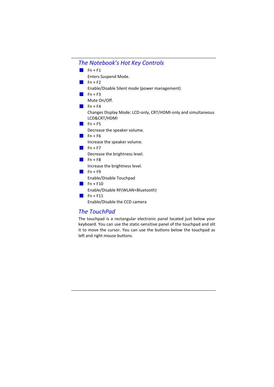 The touchpad | Elitegroup MB45II7 WIN8 User Manual | Page 30 / 63