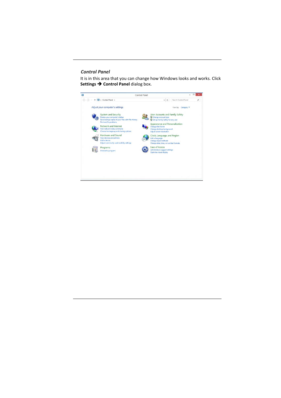 Control panel | Elitegroup MB45II7 WIN8 User Manual | Page 38 / 63