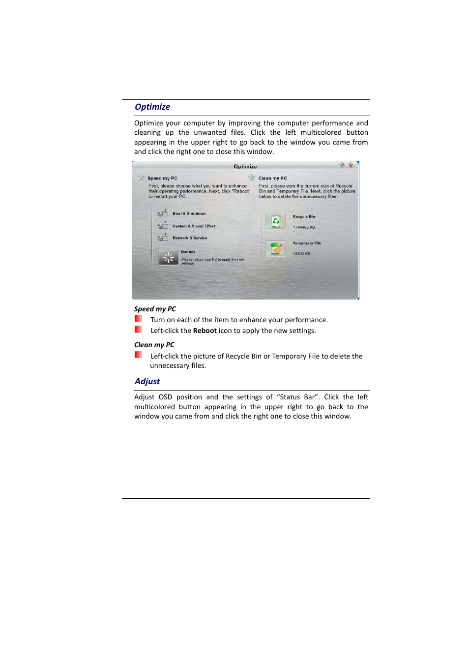 Ptimize, Djust | Elitegroup MB45II7 WIN8 User Manual | Page 55 / 63