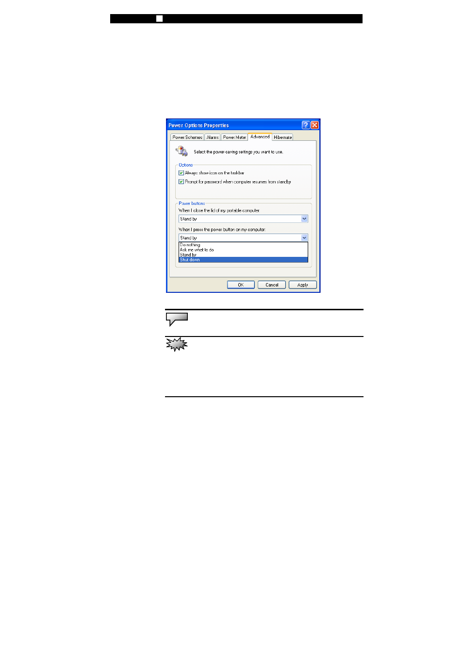 Power button action | Elitegroup P53IA v.3 User Manual | Page 11 / 13