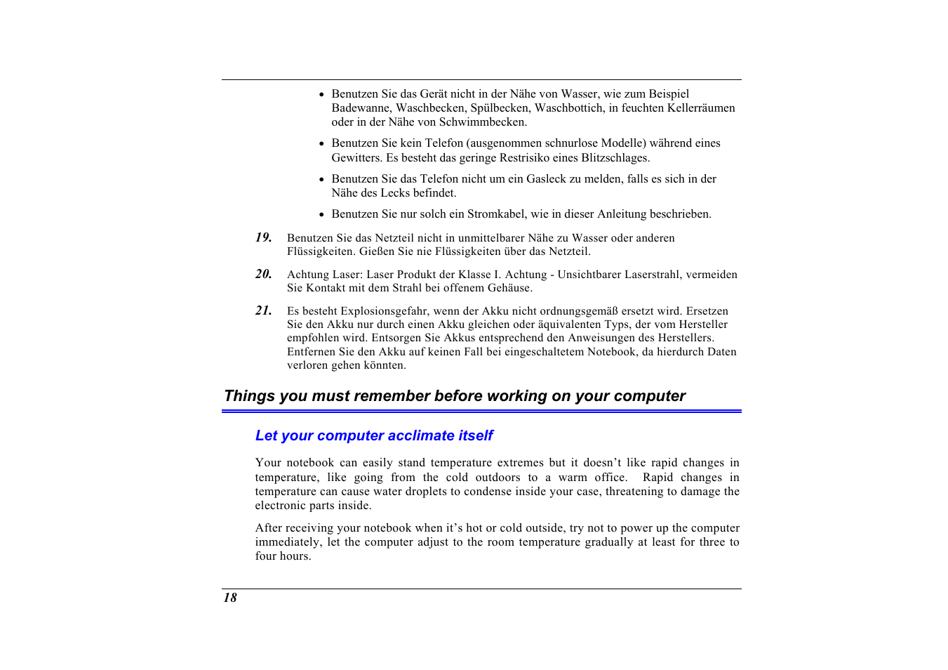 Let your computer acclimate itself | Elitegroup G320 User Manual | Page 20 / 103