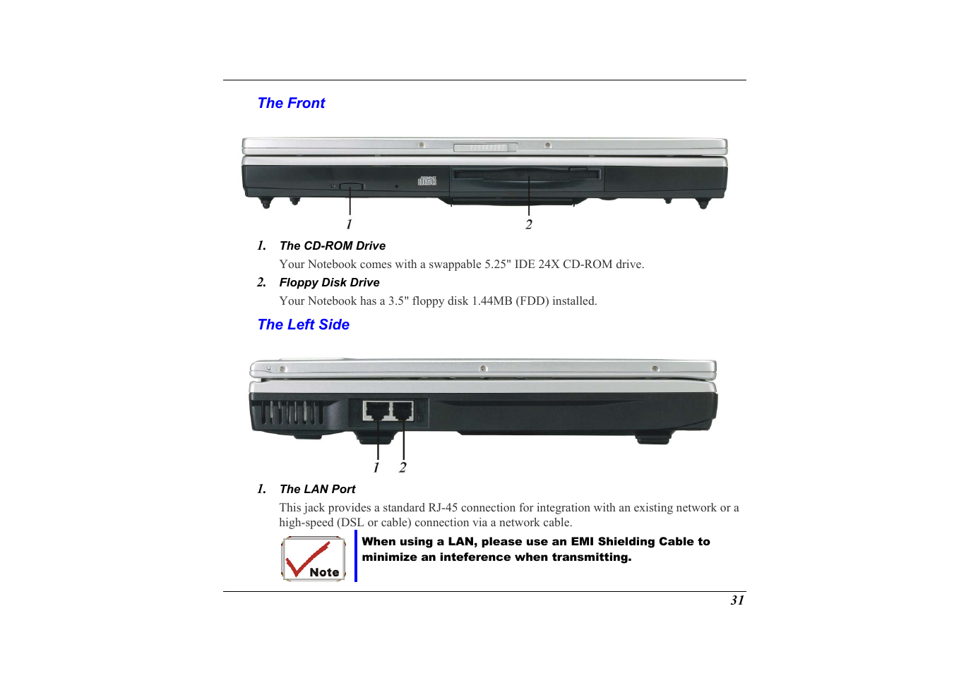 The front, The left side | Elitegroup G320 User Manual | Page 33 / 103