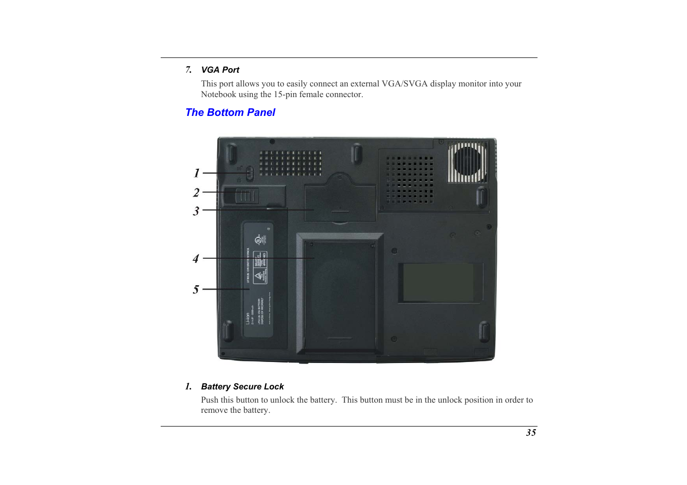 The bottom panel | Elitegroup G320 User Manual | Page 37 / 103