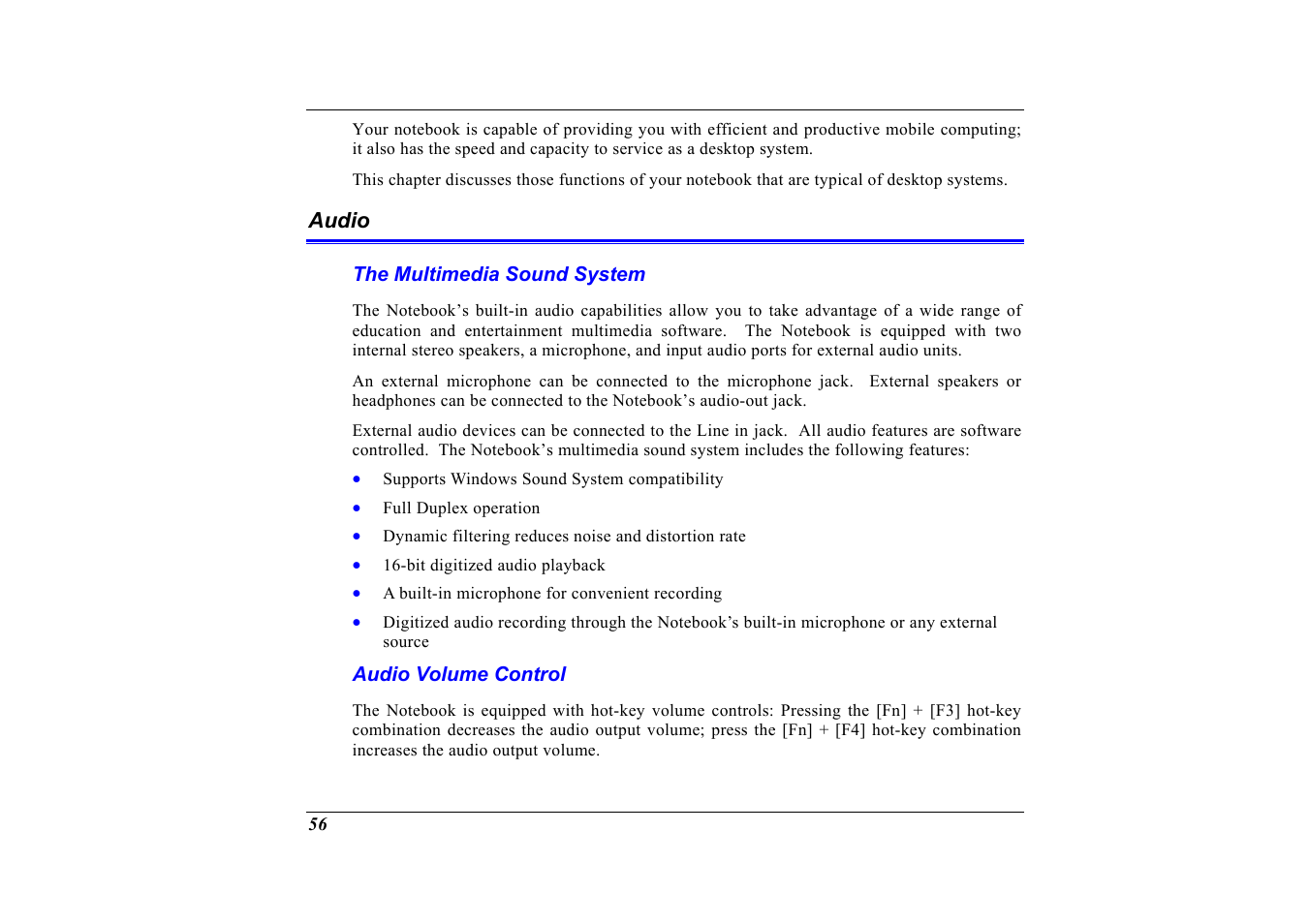 Audio, The multimedia sound system, Audio volume control | Elitegroup G320 User Manual | Page 58 / 103