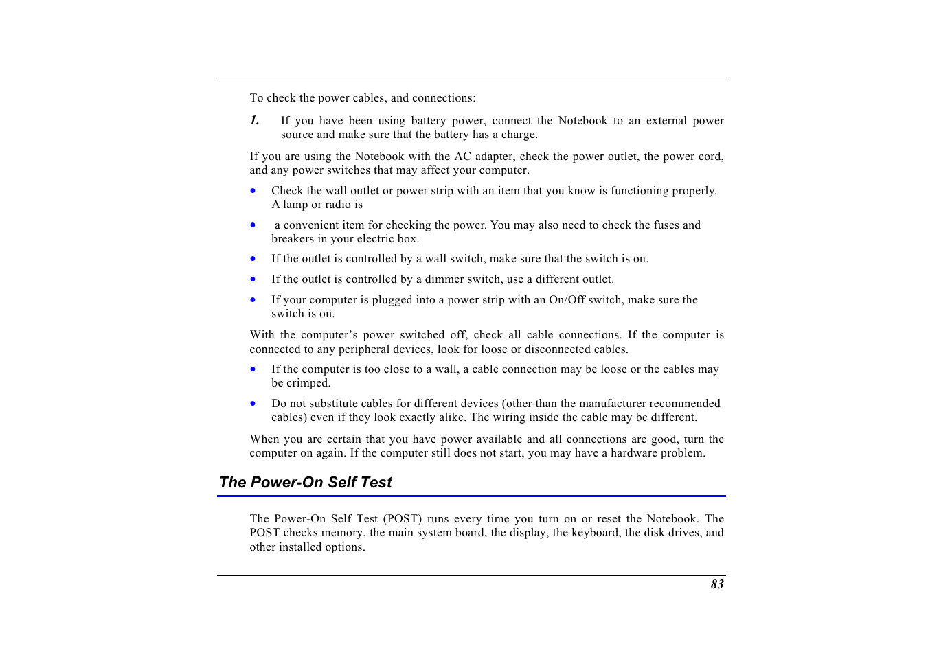 The power-on self test | Elitegroup G320 User Manual | Page 85 / 103