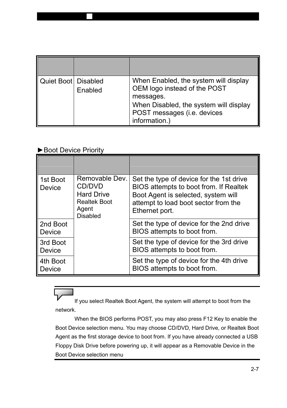 Description, Boot setup | Elitegroup P71EN User Manual v.2 User Manual | Page 7 / 8