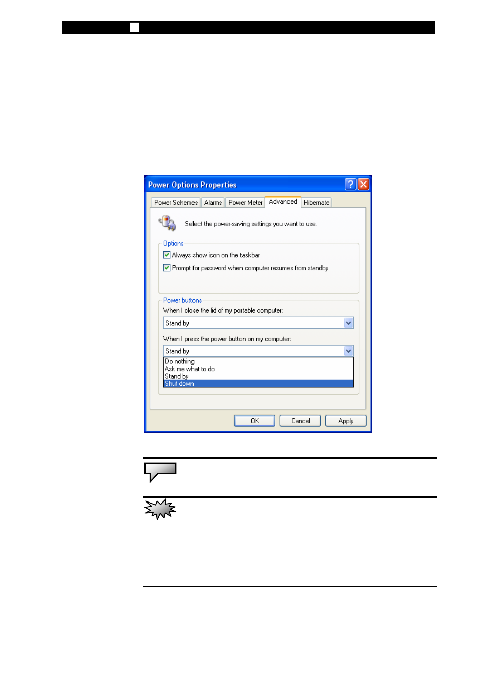Power button action | Elitegroup P71EN User Manual v.3 User Manual | Page 11 / 13