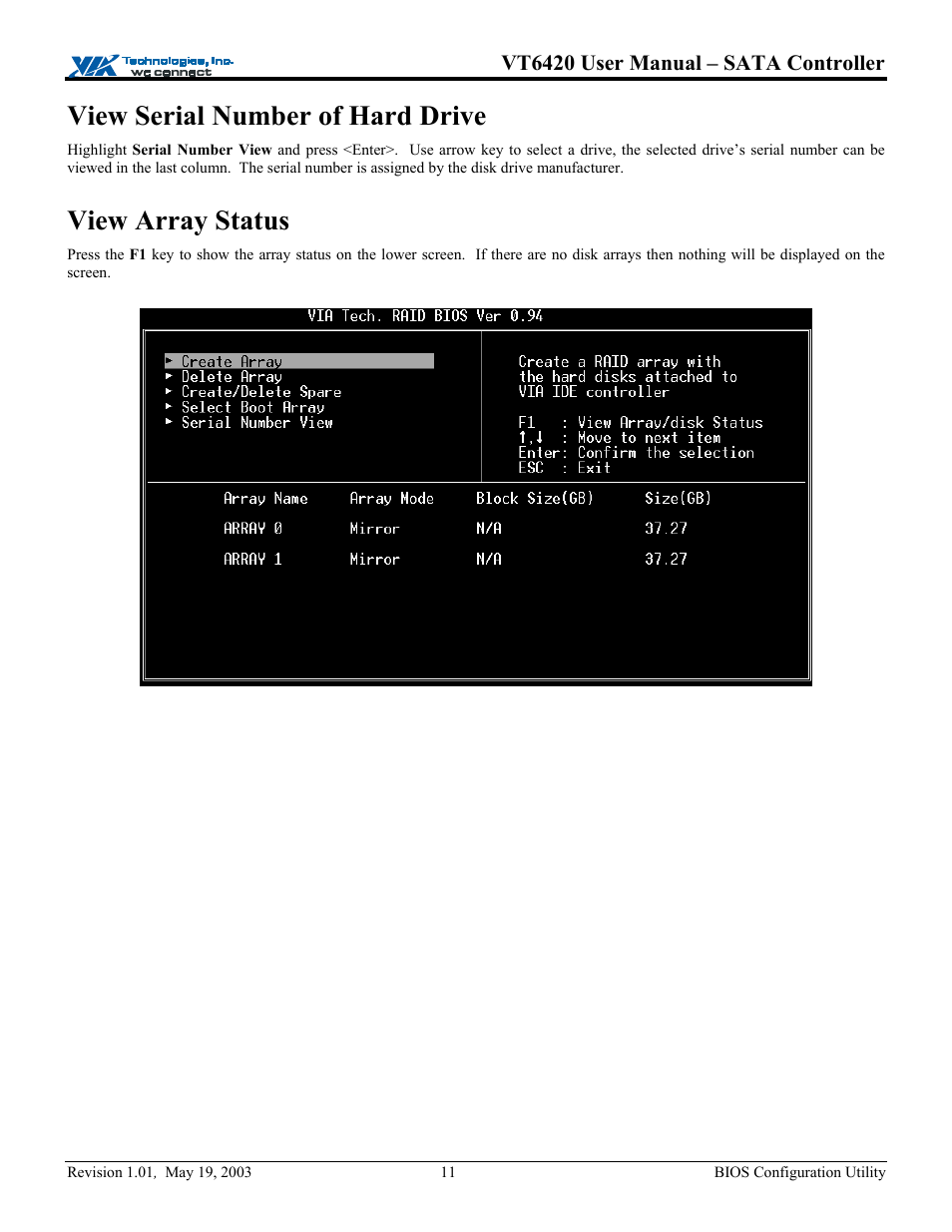 View serial number of hard drive view array status, View serial number of hard drive, View array status | Elitegroup P71EN installation User Manual | Page 15 / 47