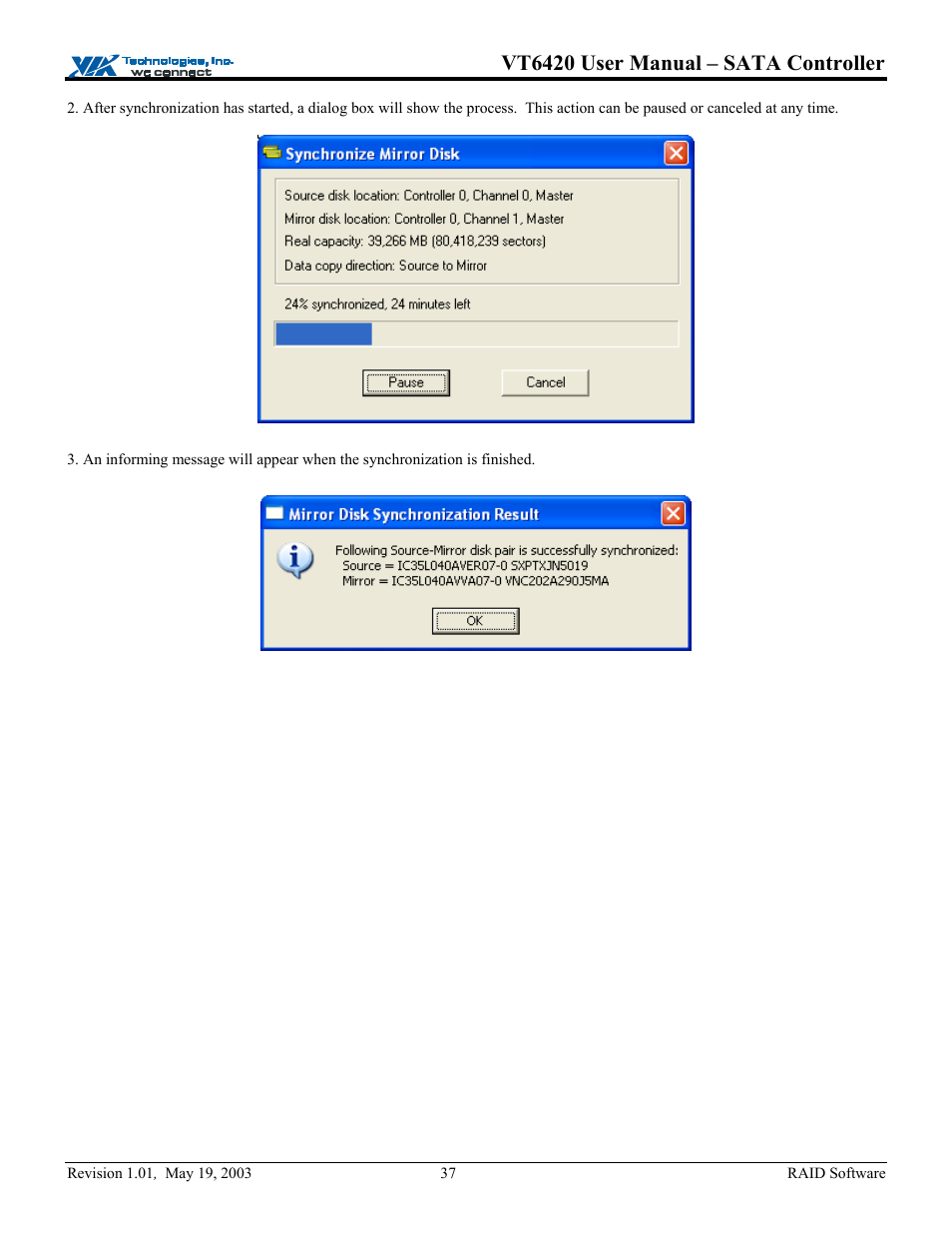 Vt6420 user manual – sata controller | Elitegroup P71EN installation User Manual | Page 41 / 47
