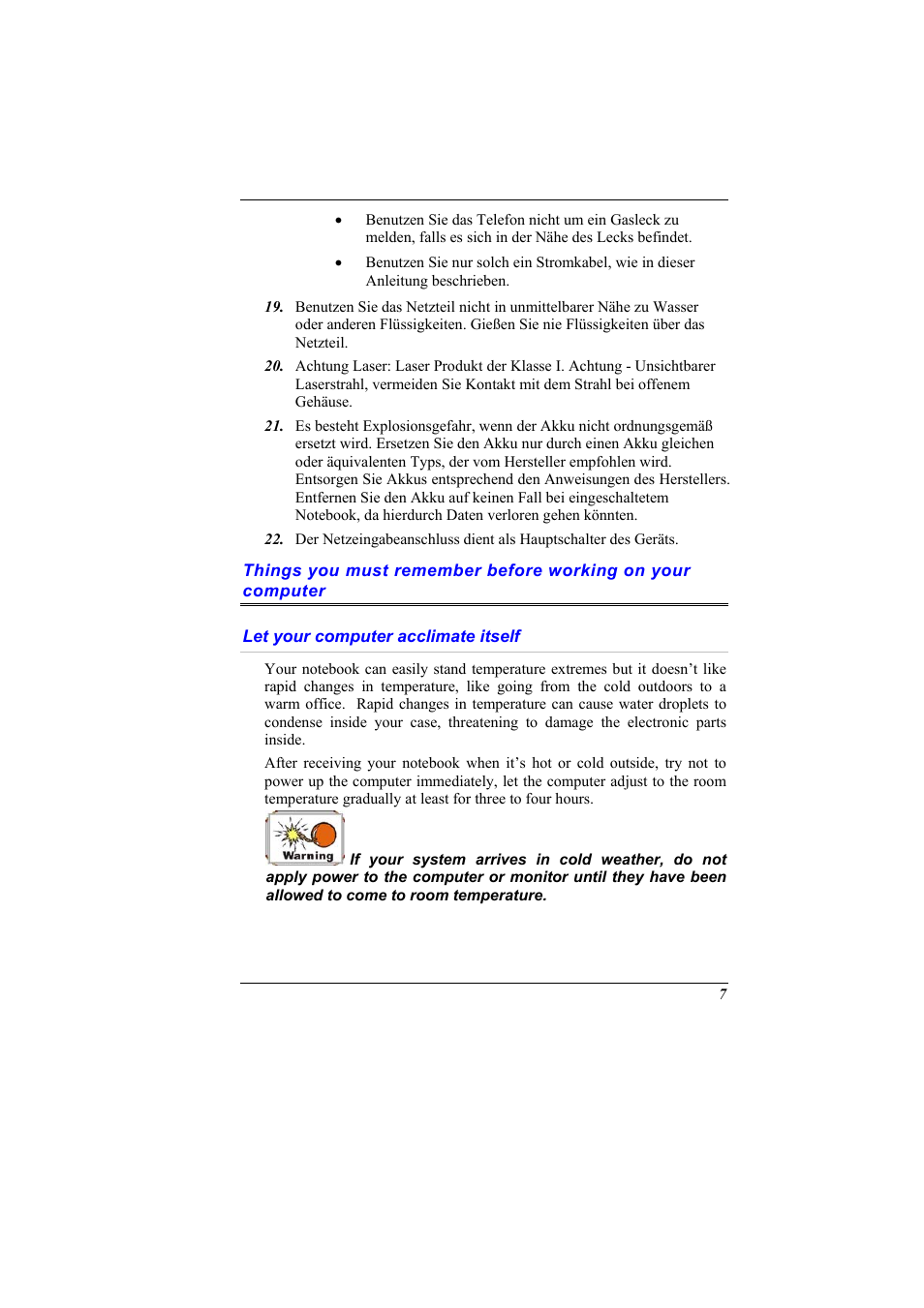 Let your computer acclimate itself | Elitegroup G900 User Manual User Manual | Page 15 / 103