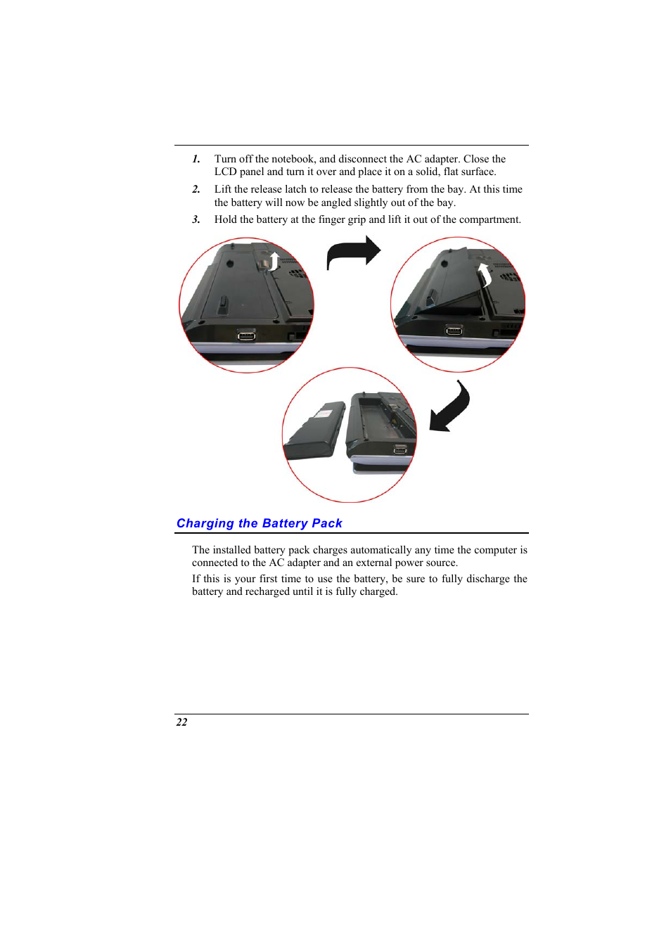 Charging the battery pack | Elitegroup G900 User Manual User Manual | Page 30 / 103