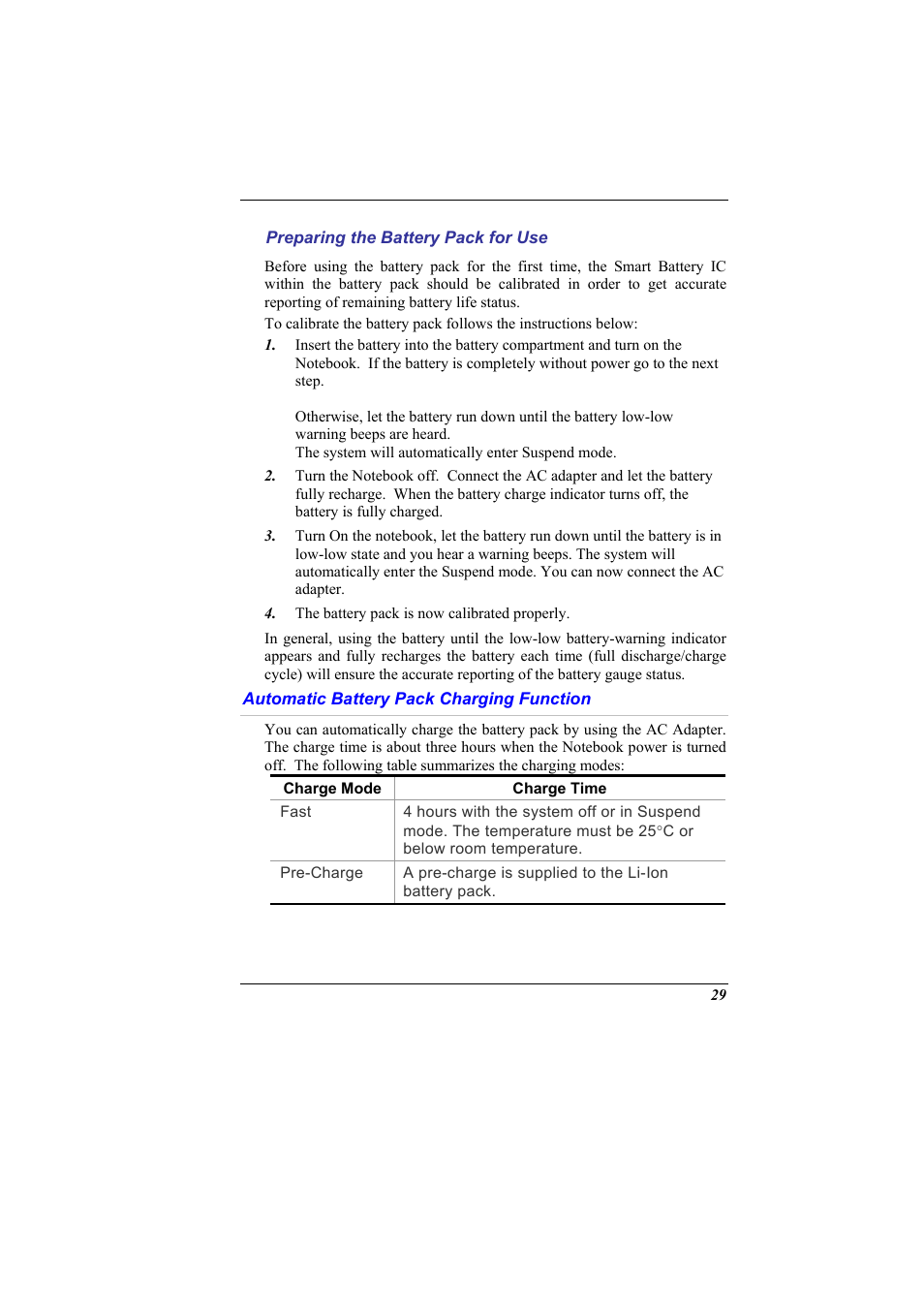 Preparing the battery pack for use, Automatic battery pack charging function | Elitegroup G900 User Manual User Manual | Page 37 / 103