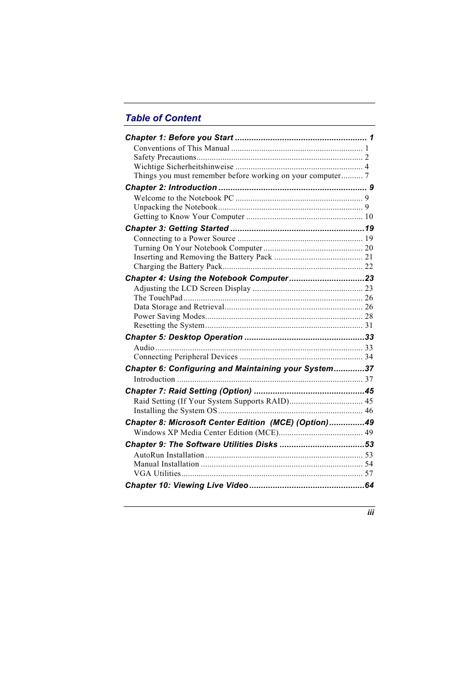 Elitegroup G900 User Manual User Manual | Page 5 / 103