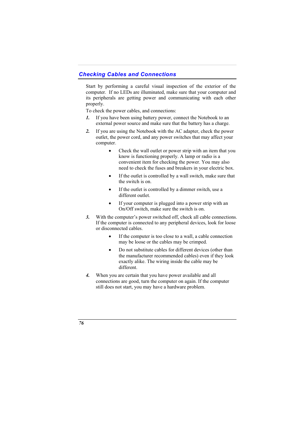 Checking cables and connections | Elitegroup G900 User Manual User Manual | Page 84 / 103