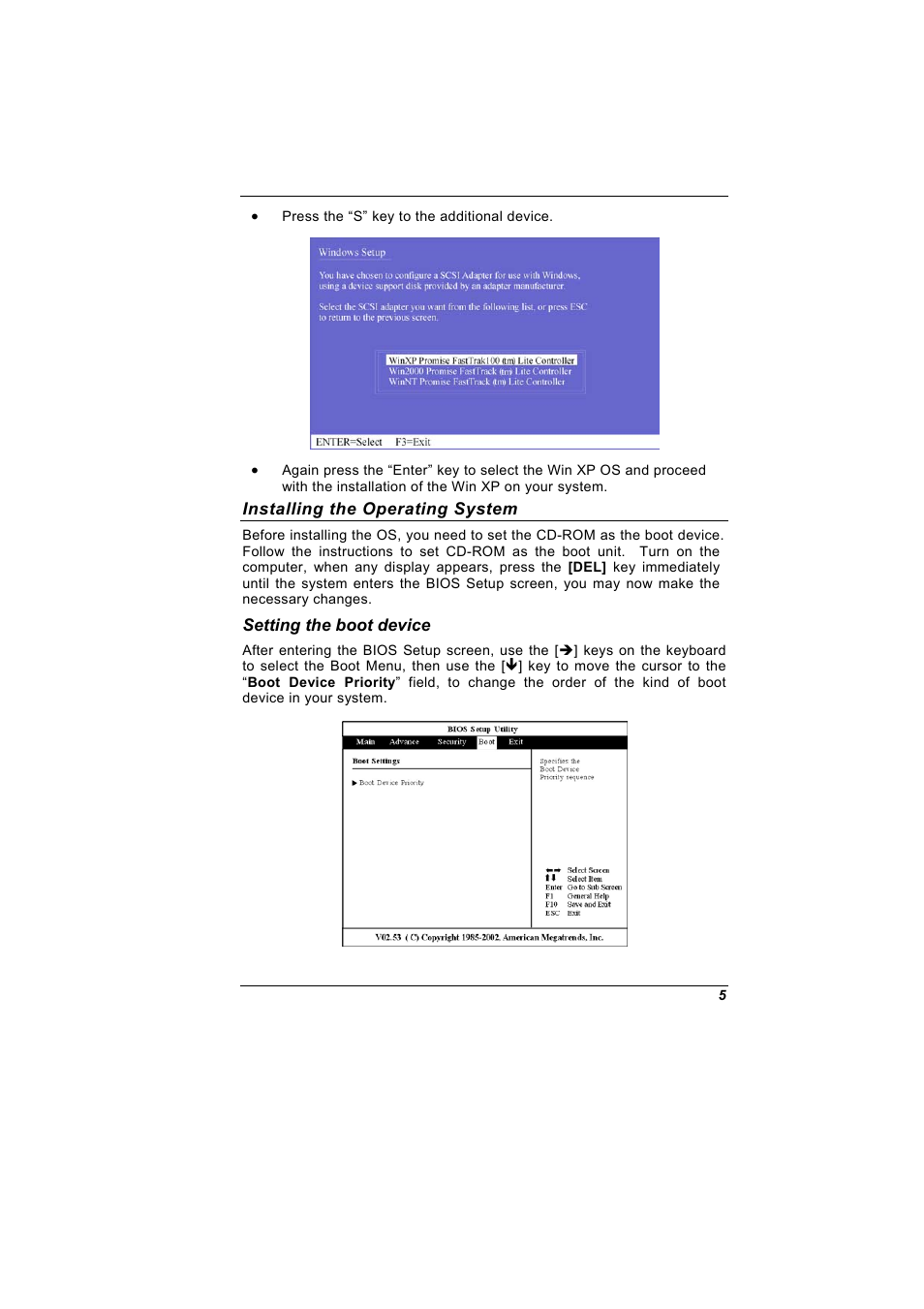 Installing the operating system, Setting the boot device | Elitegroup G900 Quick Guide User Manual | Page 5 / 10