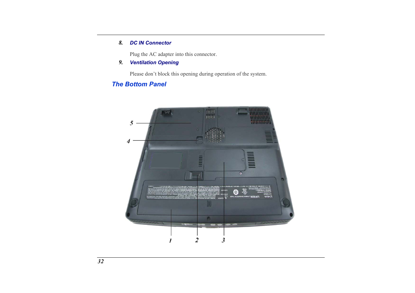 The bottom panel | Elitegroup G736 User Manual | Page 34 / 112