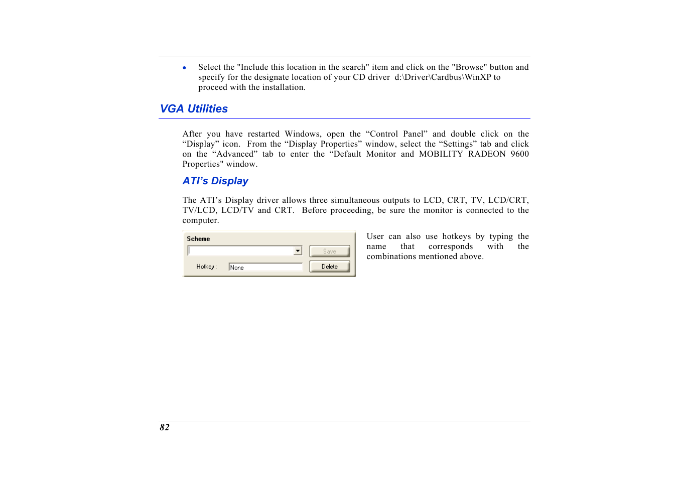 Vga utilities, Ati’s display | Elitegroup G736 User Manual | Page 84 / 112