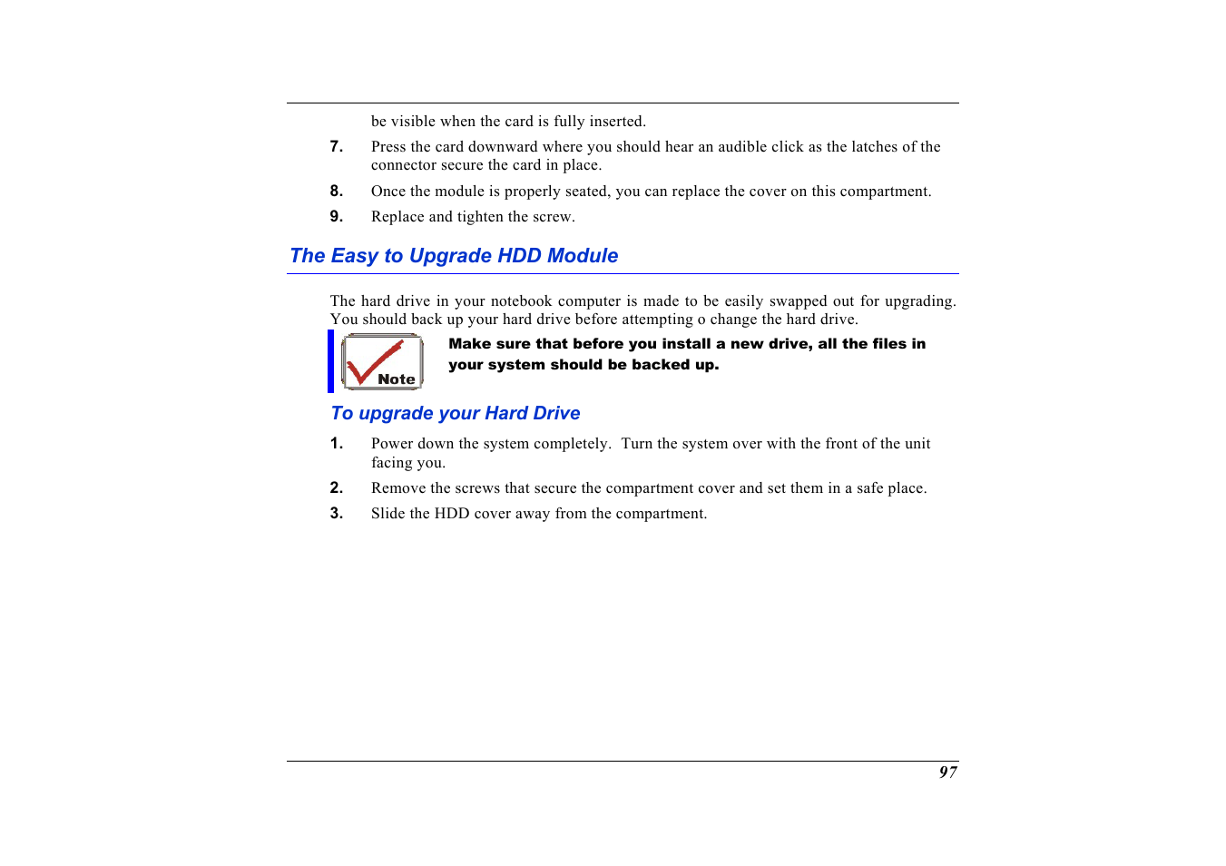 The easy to upgrade hdd module, To upgrade your hard drive | Elitegroup G736 User Manual | Page 99 / 112