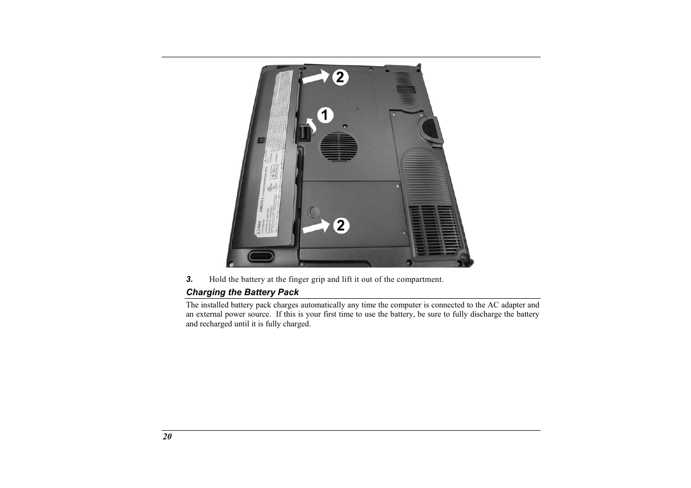 Charging the battery pack | Elitegroup G733G User Manual | Page 30 / 68